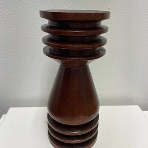 Elegant Brown Wooden Candle Holder